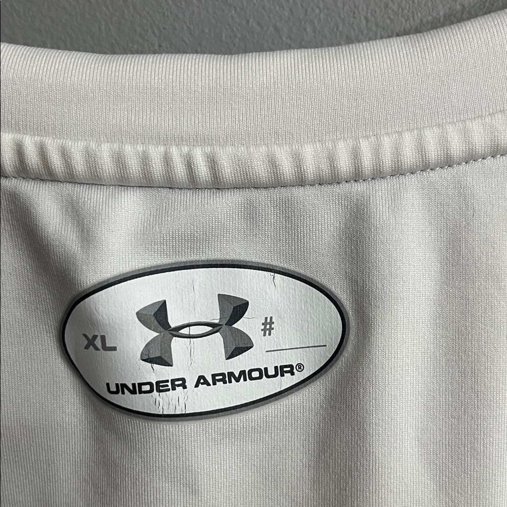 Under Armour Men's White Long Sleeve Performance Tee Coldgear Fitted - Picture 8 of 9